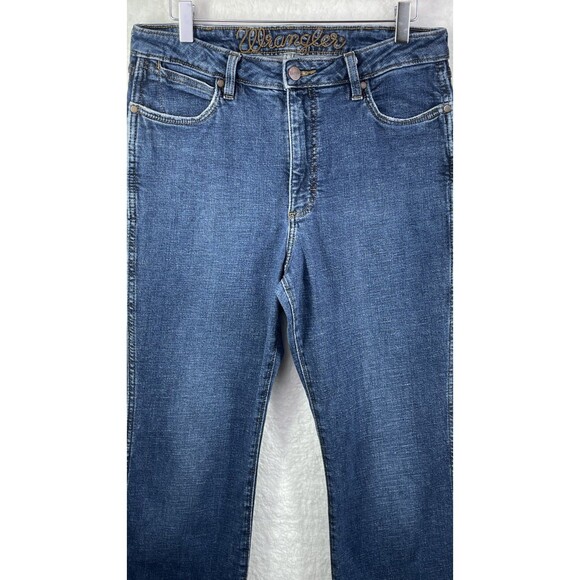 Vintage Wrangler Flare Wide Leg 31x32 (31x31) Wrangler High Rise Flare Jeans 11 - Picture 2 of 13